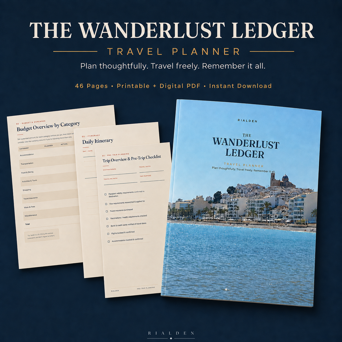 The Wanderlust Ledger — Undated Travel Planner