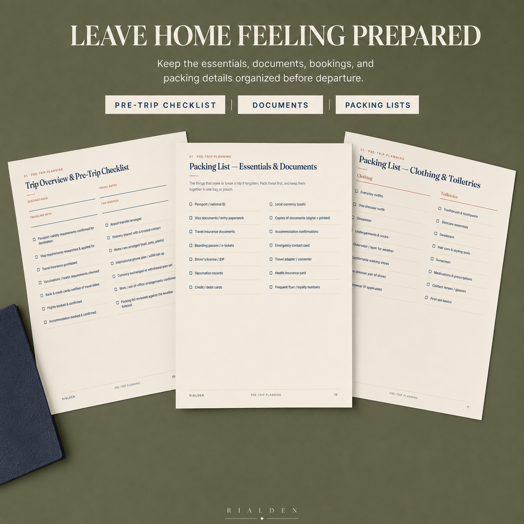 The Wanderlust Ledger — Undated Travel Planner