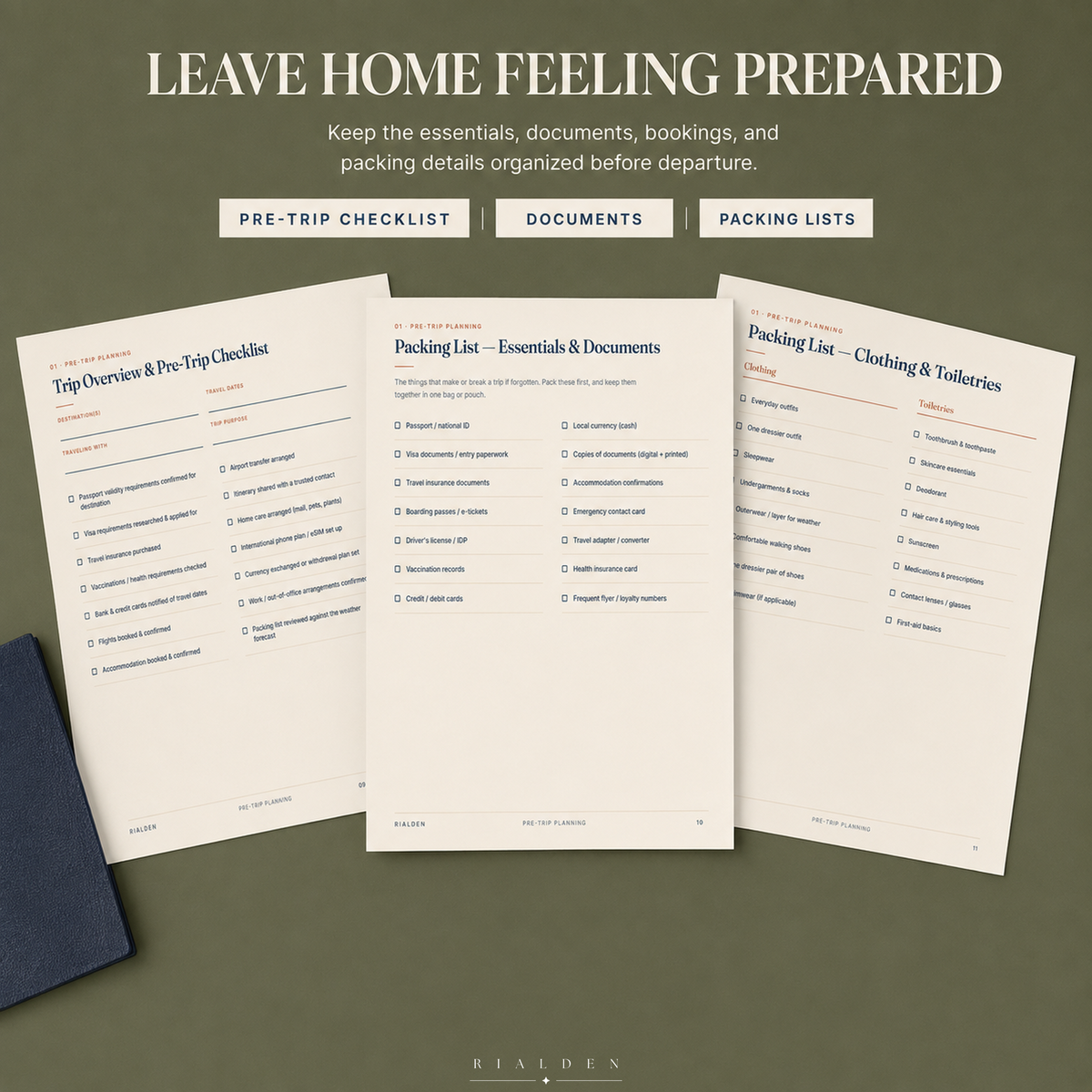 The Wanderlust Ledger — Undated Travel Planner