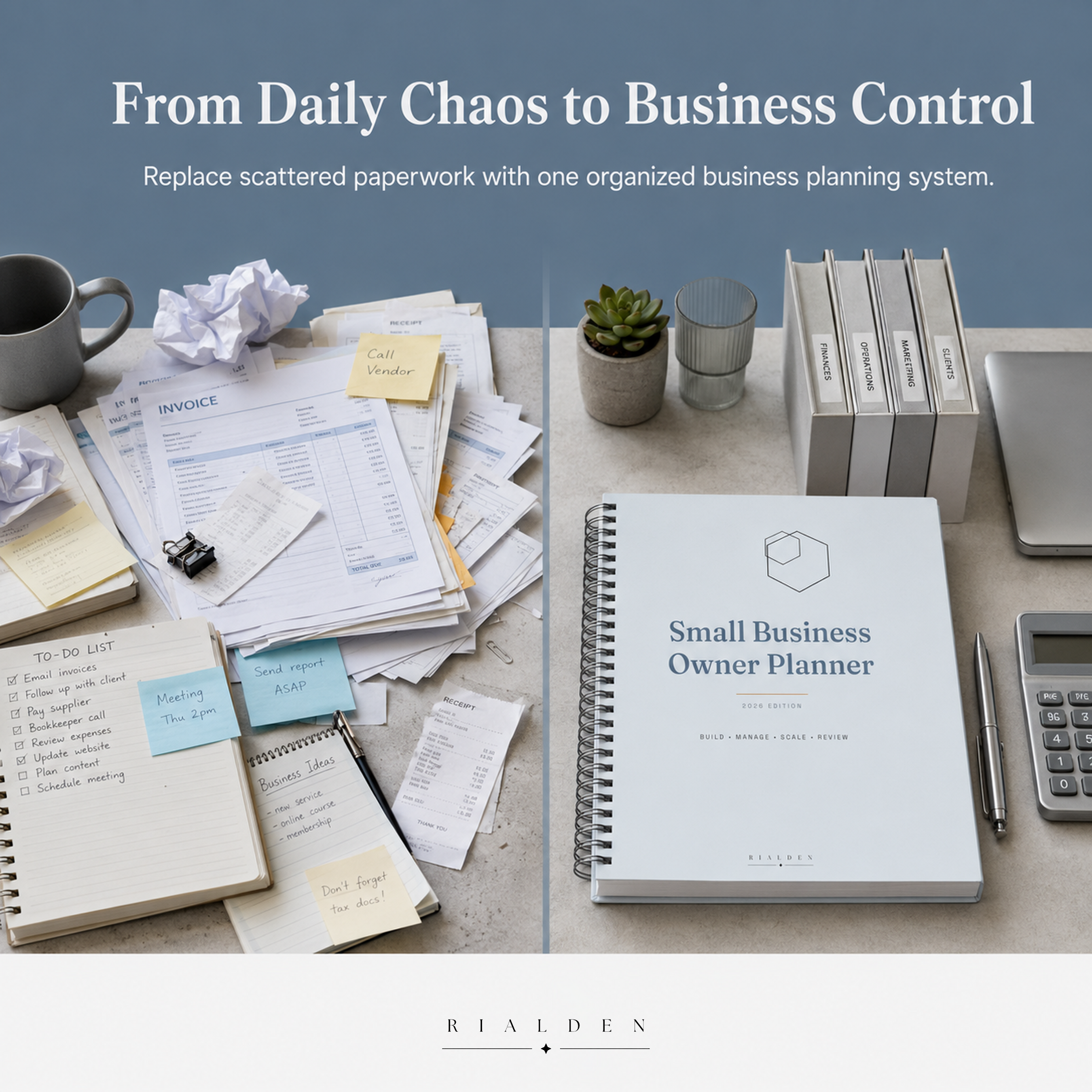 Small Business Owner Planner | Printable + Interactive Fillable PDF | Business Planning System
