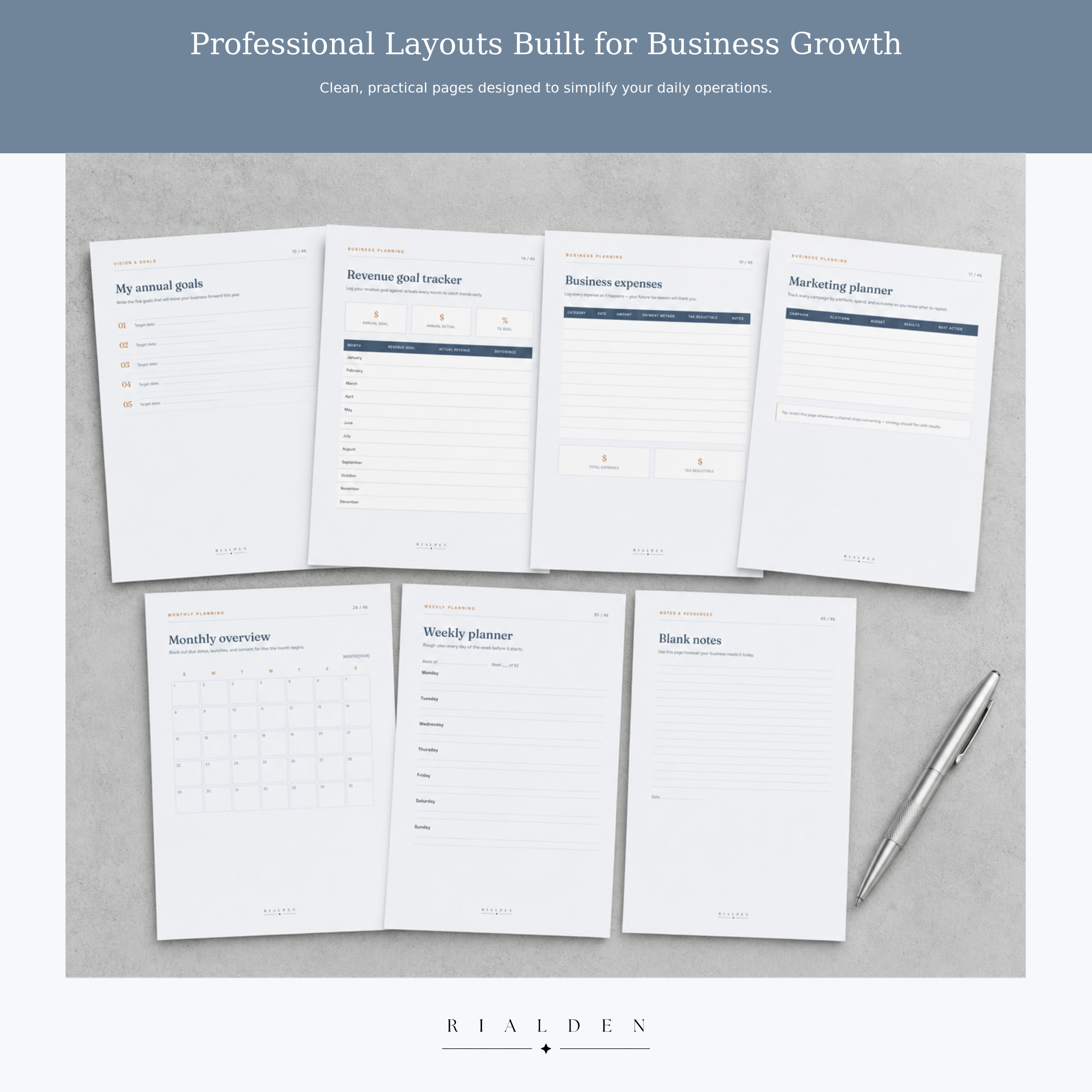 Small Business Owner Planner | Printable + Interactive Fillable PDF | Business Planning System