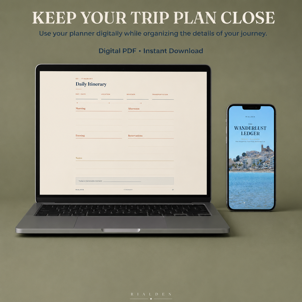 The Wanderlust Ledger — Undated Travel Planner