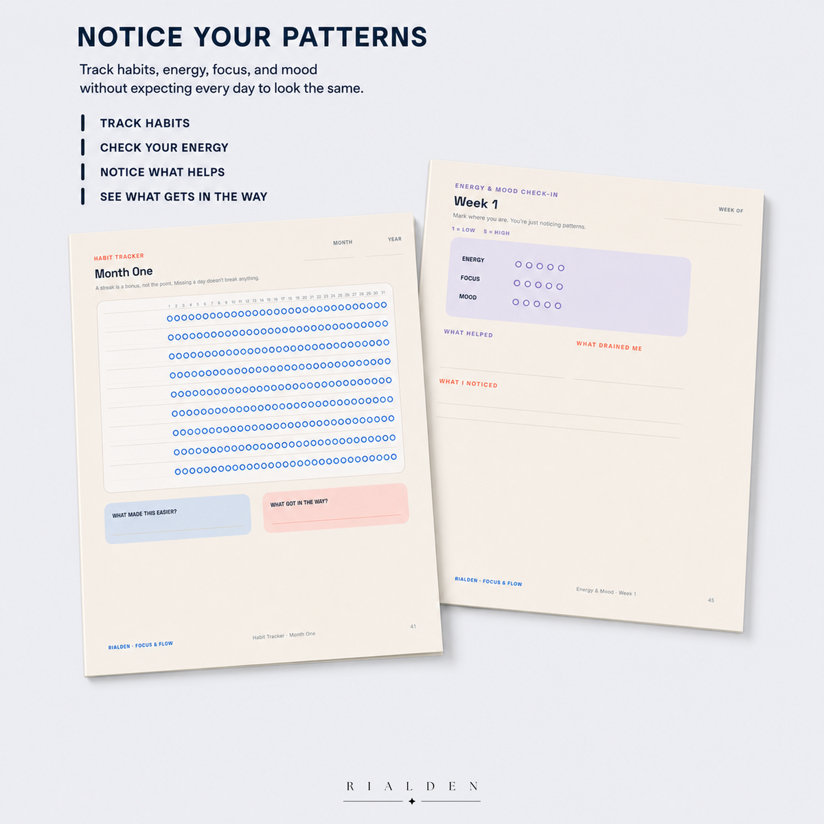 Focus & Flow ADHD Planner — Undated 90-Day Printable + Fillable PDF