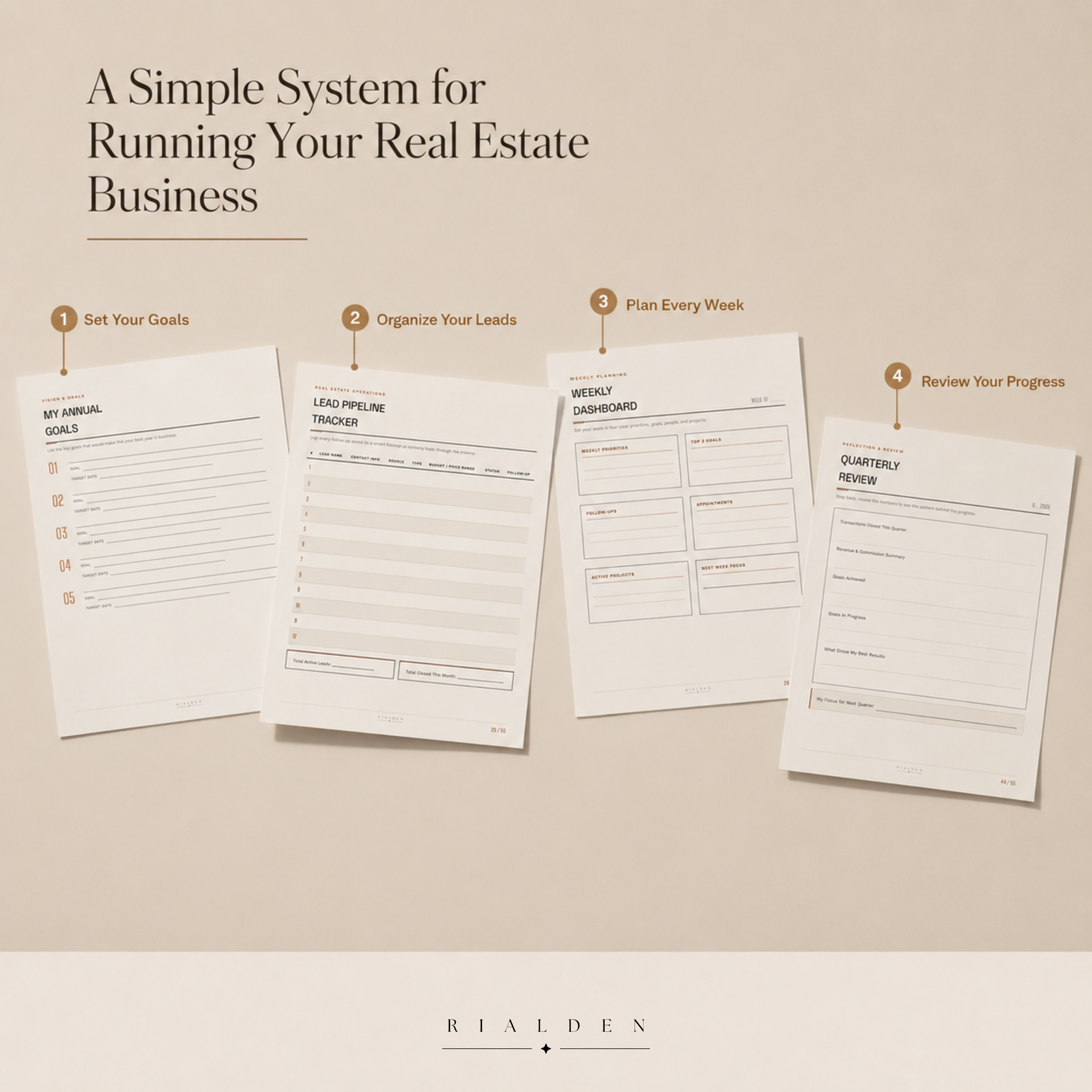 Realtor Business & Goal Planner | Printable + Interactive Fillable PDF | Real Estate Business Planner