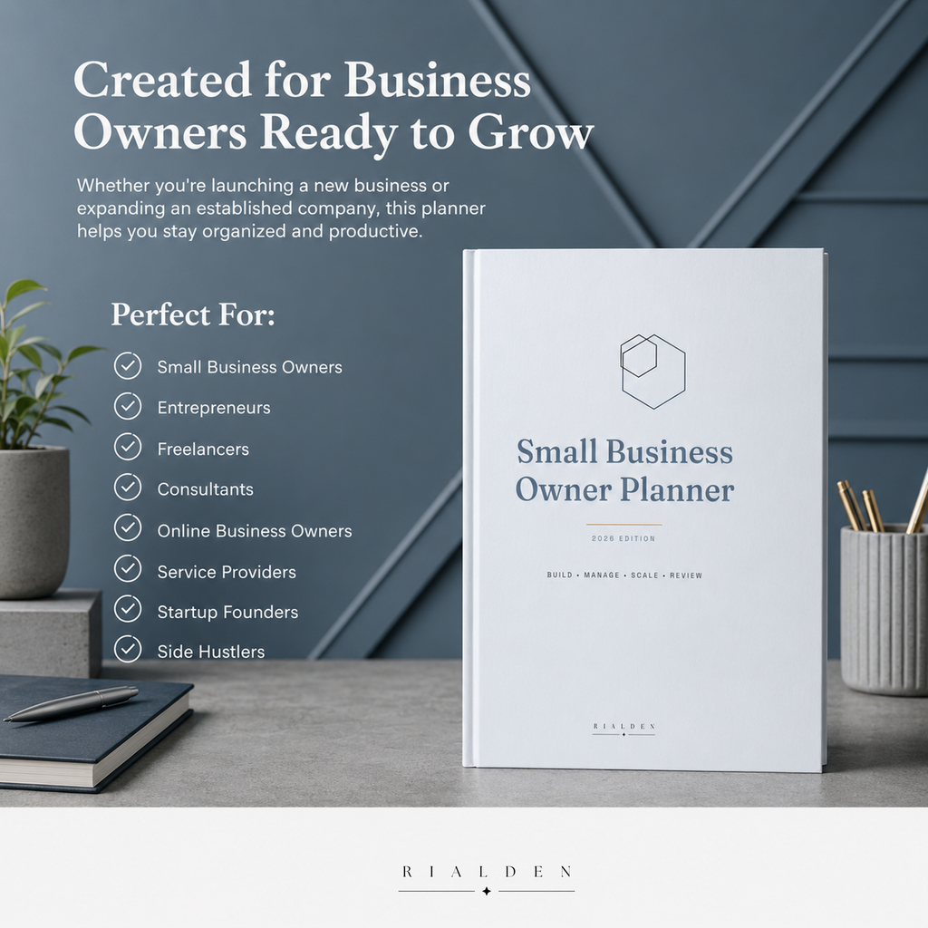 Small Business Owner Planner | Printable + Interactive Fillable PDF | Business Planning System