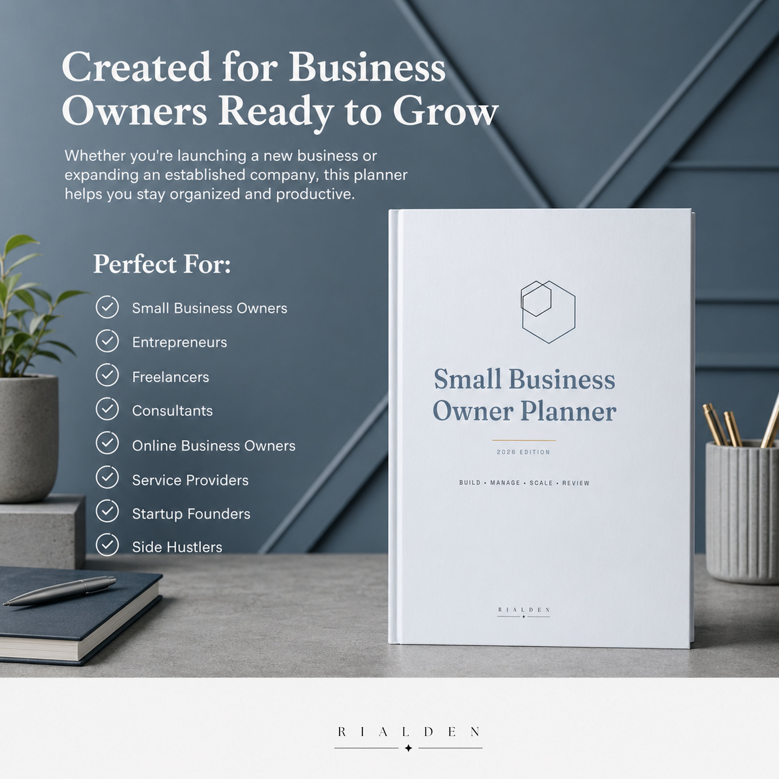 Small Business Owner Planner | Printable + Interactive Fillable PDF | Business Planning System