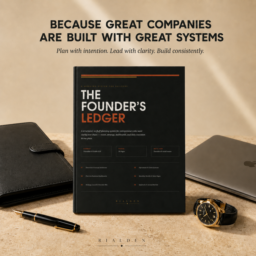The Founder's Ledger | Business & Goal Planner | Printable + Interactive Fillable PDF