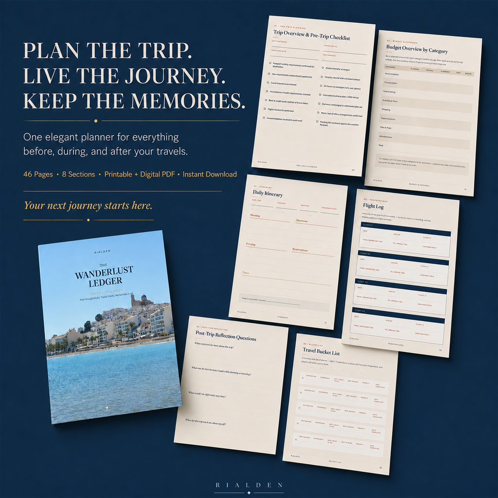 The Wanderlust Ledger — Undated Travel Planner