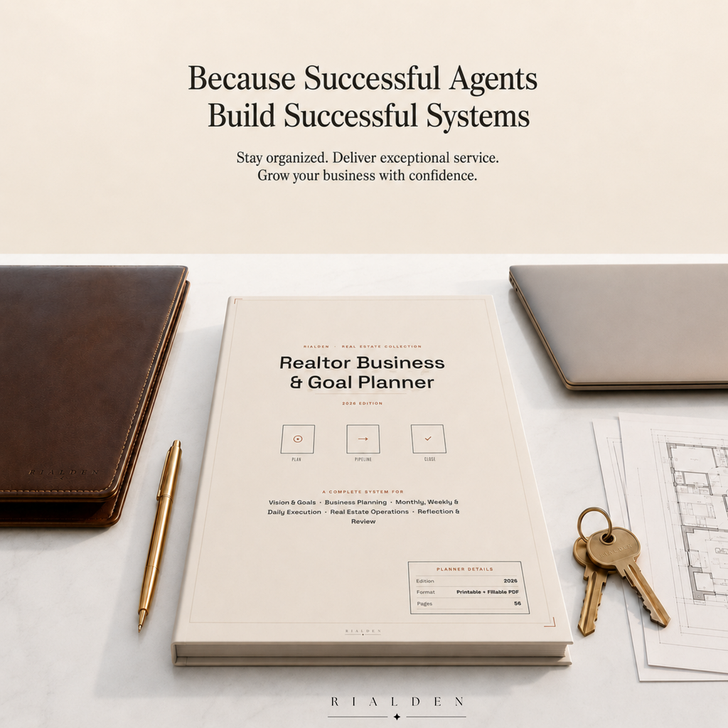 Realtor Business & Goal Planner | Printable + Interactive Fillable PDF | Real Estate Business Planner