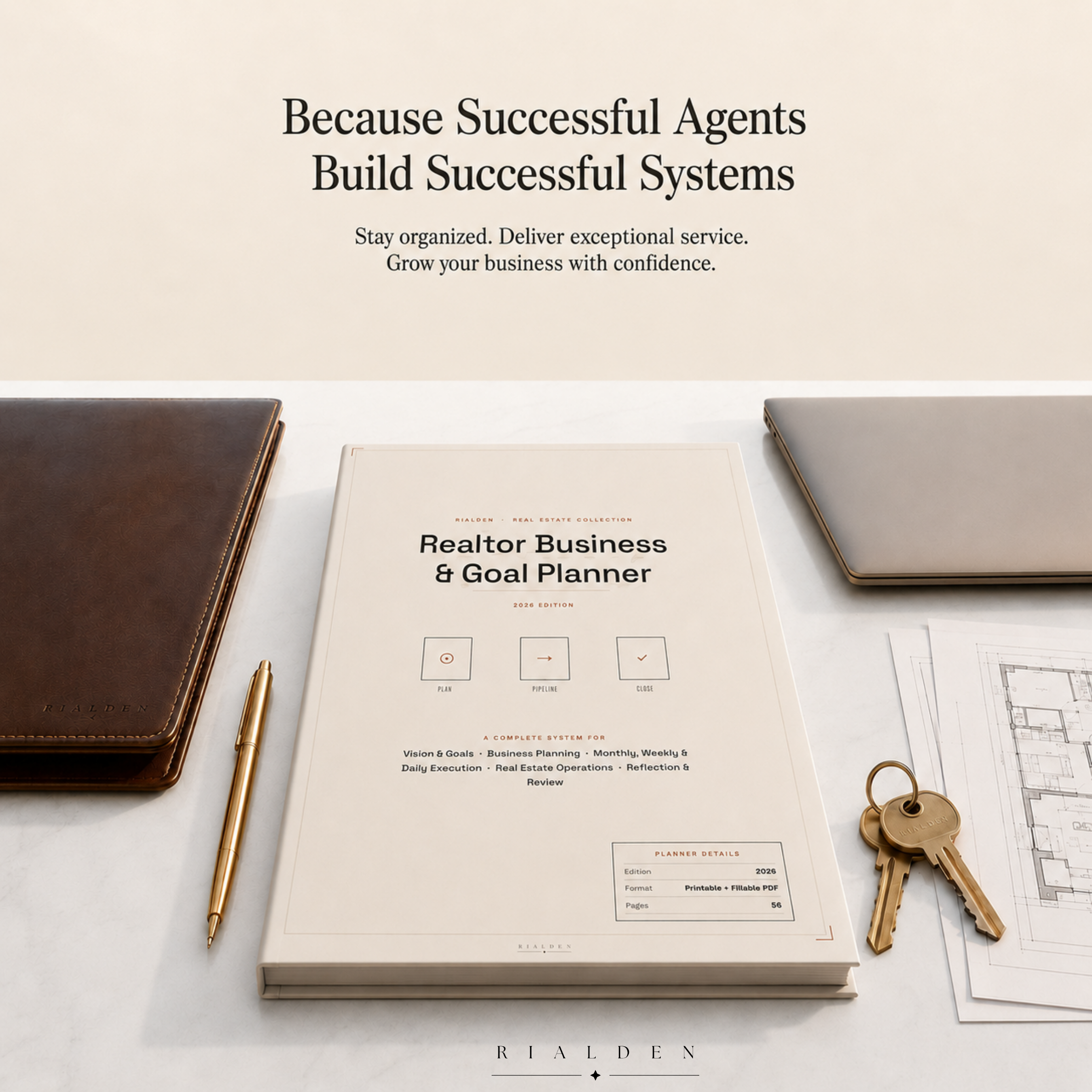 Realtor Business & Goal Planner | Printable + Interactive Fillable PDF | Real Estate Business Planner