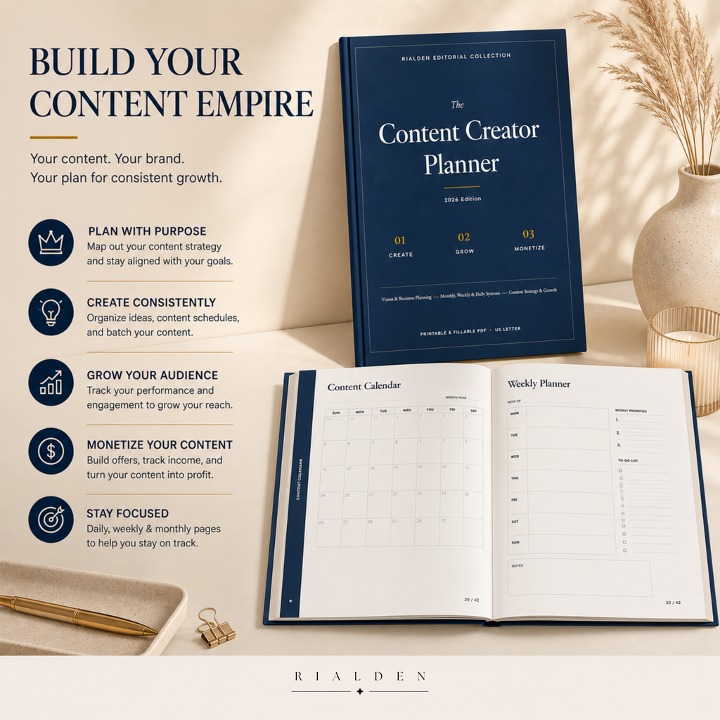 Content Creator Planner | Printable + Interactive Fillable PDF | Content Planning System