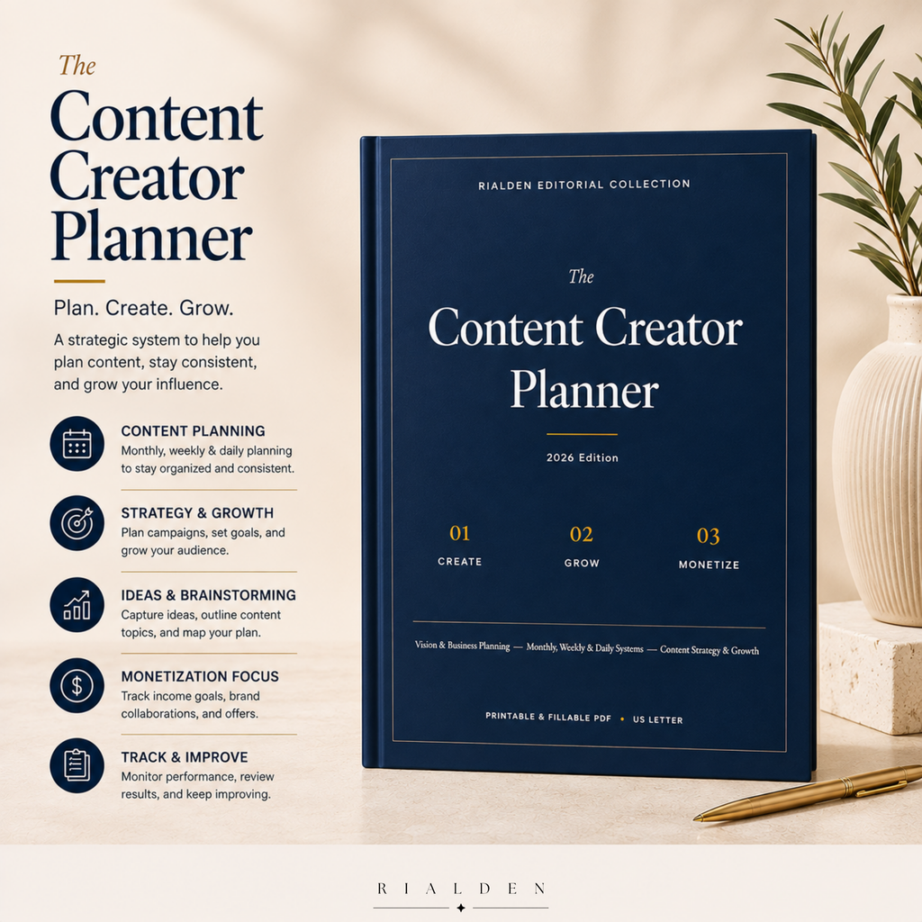 Content Creator Planner | Printable + Interactive Fillable PDF | Content Planning System