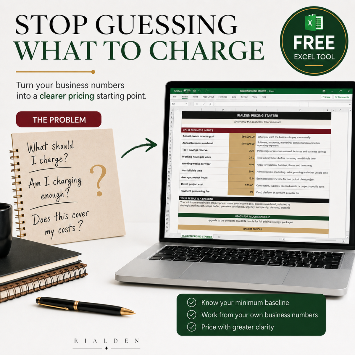 Free Pricing Calculator – Excel Pricing Starter Tool for Service Businesses