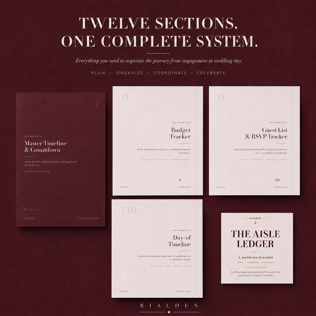 The Aisle Ledger — Wedding Planner | Printable + Fillable PDF