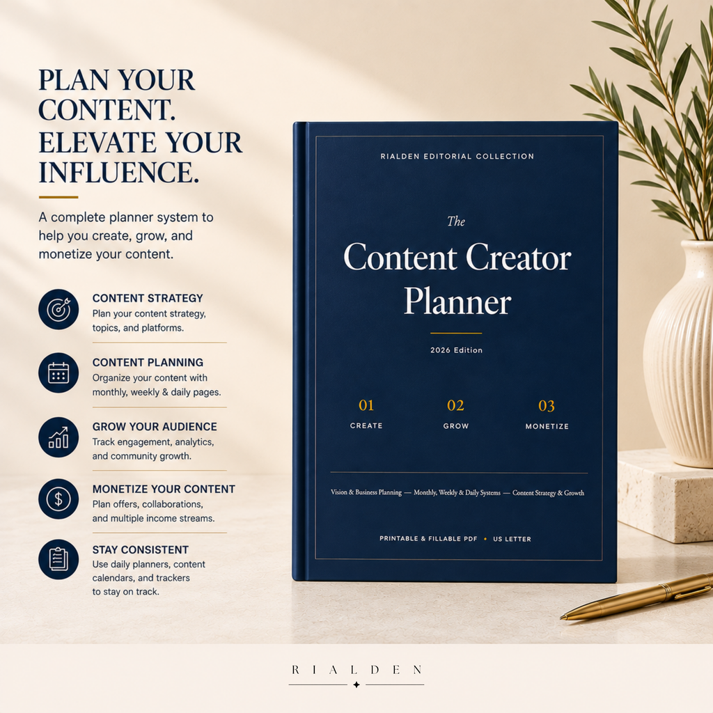 Content Creator Planner | Printable + Interactive Fillable PDF | Content Planning System