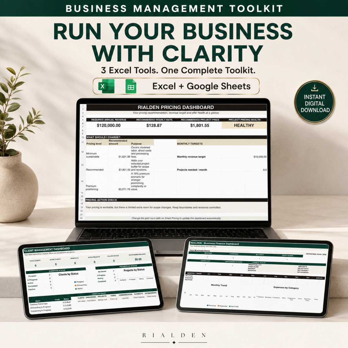 Business Management Toolkit – 3 Excel Tools for Small Business Owners
