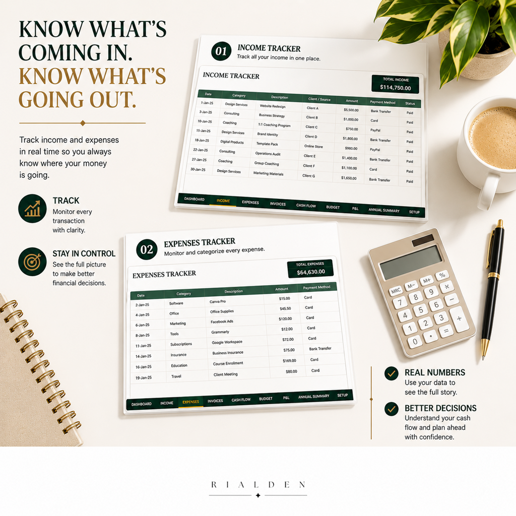 Business Finance Dashboard | Excel Financial Tracker for Small Businesses