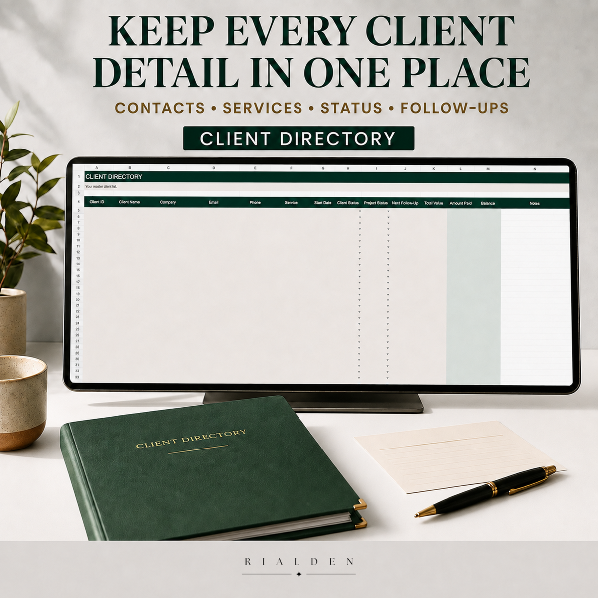 Client Management Dashboard | Excel Client Tracker for Service Businesses