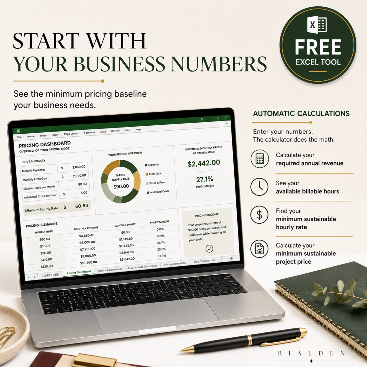 Free Pricing Calculator – Excel Pricing Starter Tool for Service Businesses