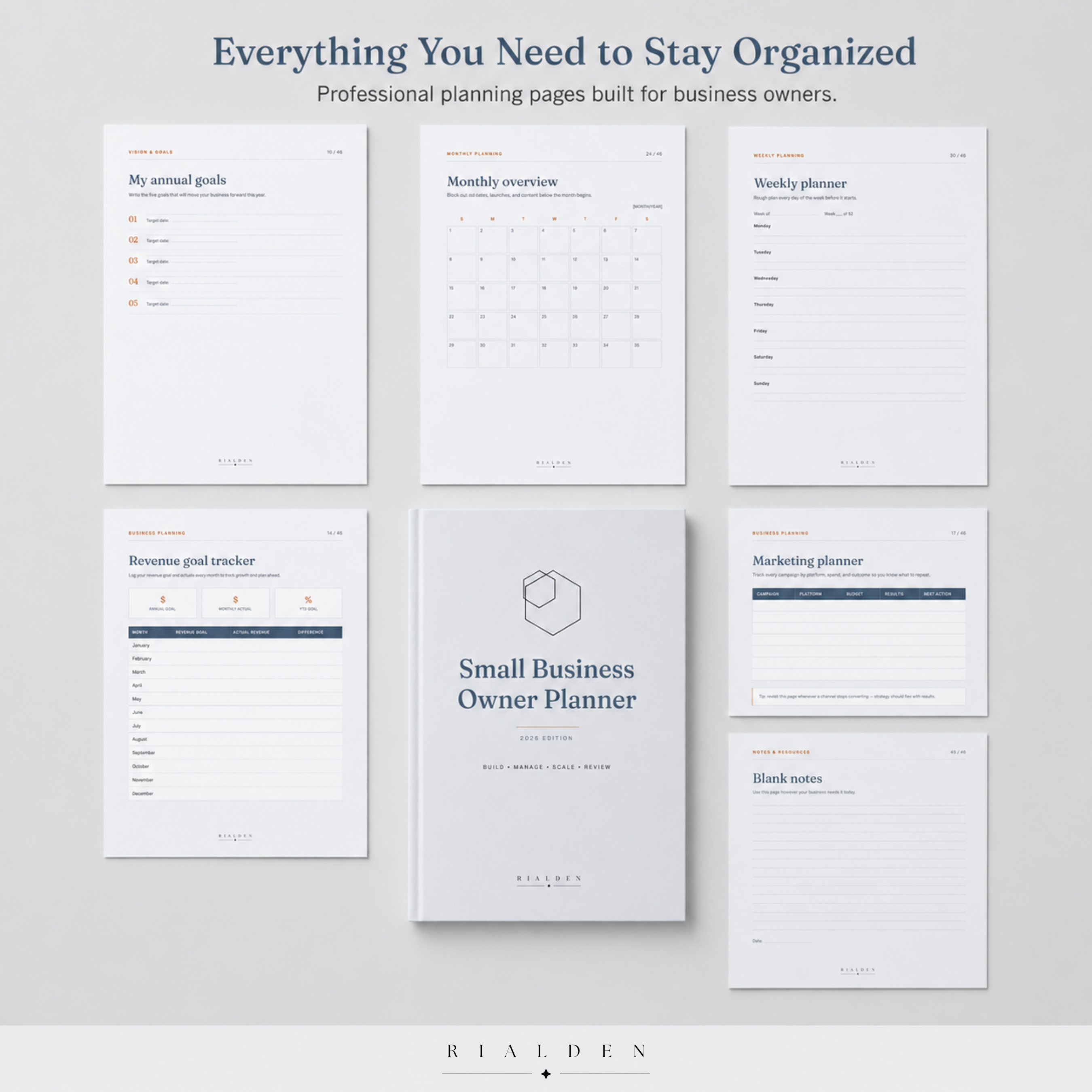 Small Business Owner Planner | Printable + Interactive Fillable PDF | Business Planning System