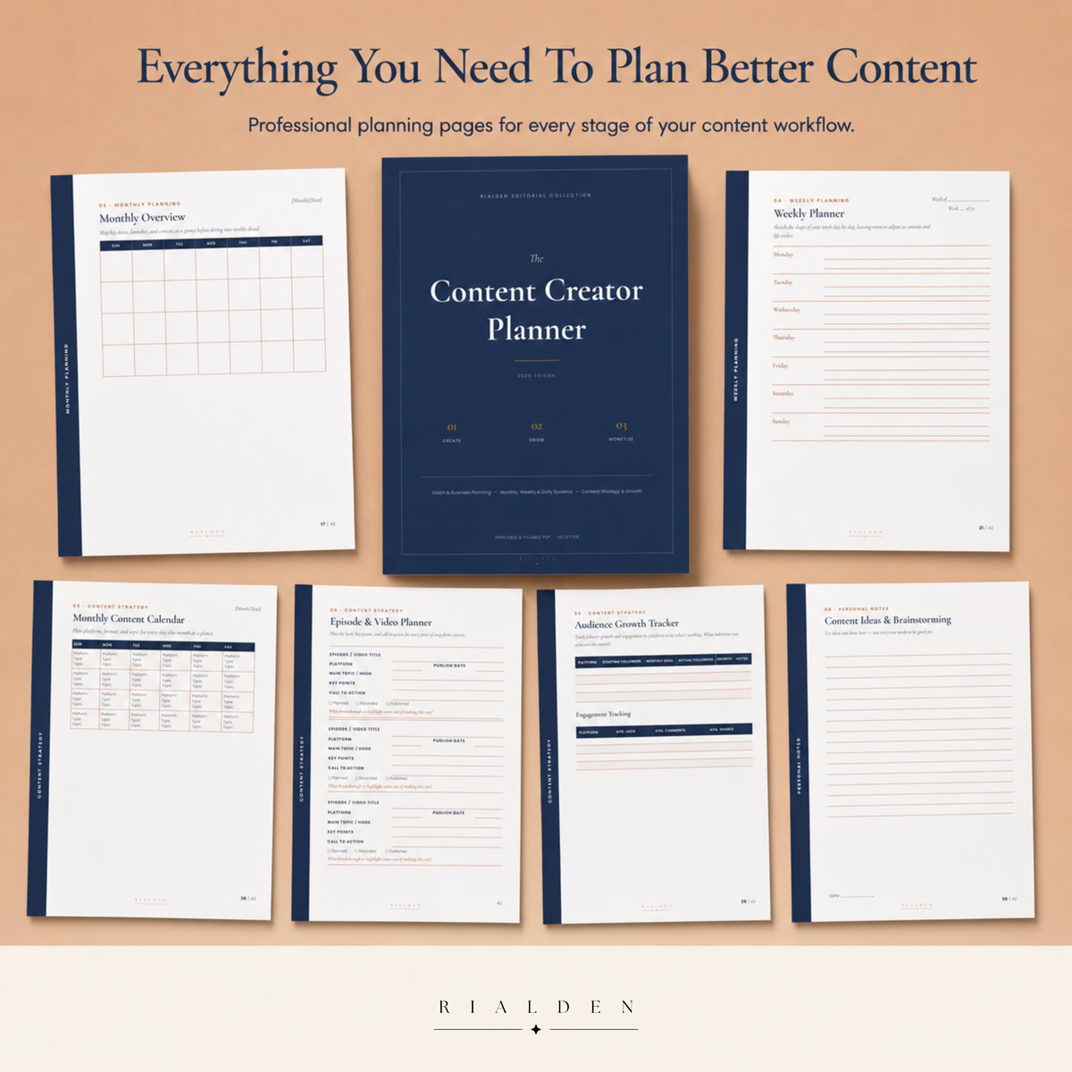 Content Creator Planner – Printable Content Planning PDF for Creators & Influencers