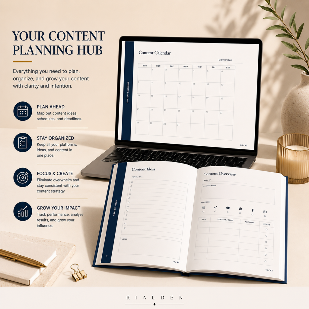 Content Creator Planner | Printable + Interactive Fillable PDF | Content Planning System