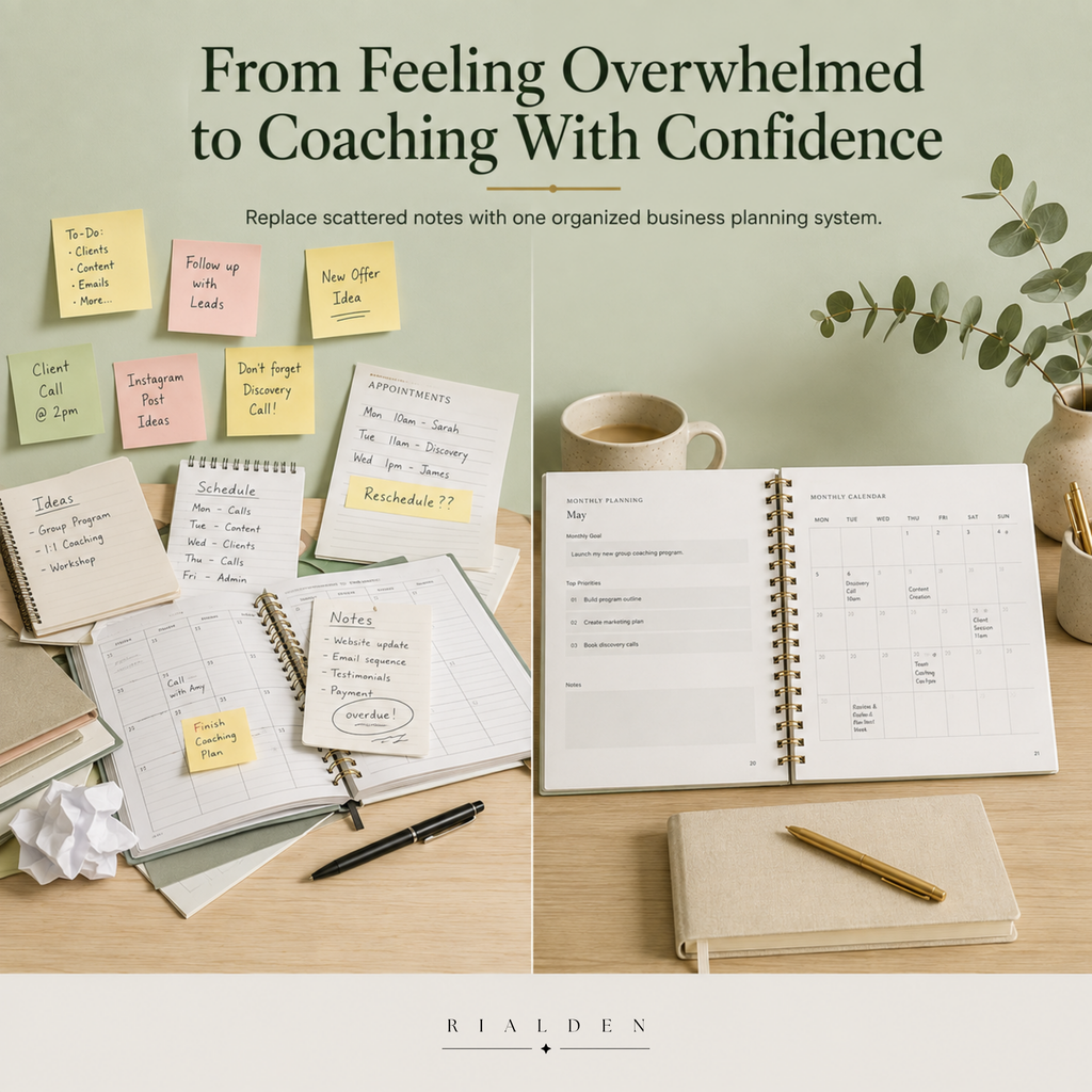 Coach Business & Goal Planner | Printable + Interactive Fillable PDF | Coaching Business Planner