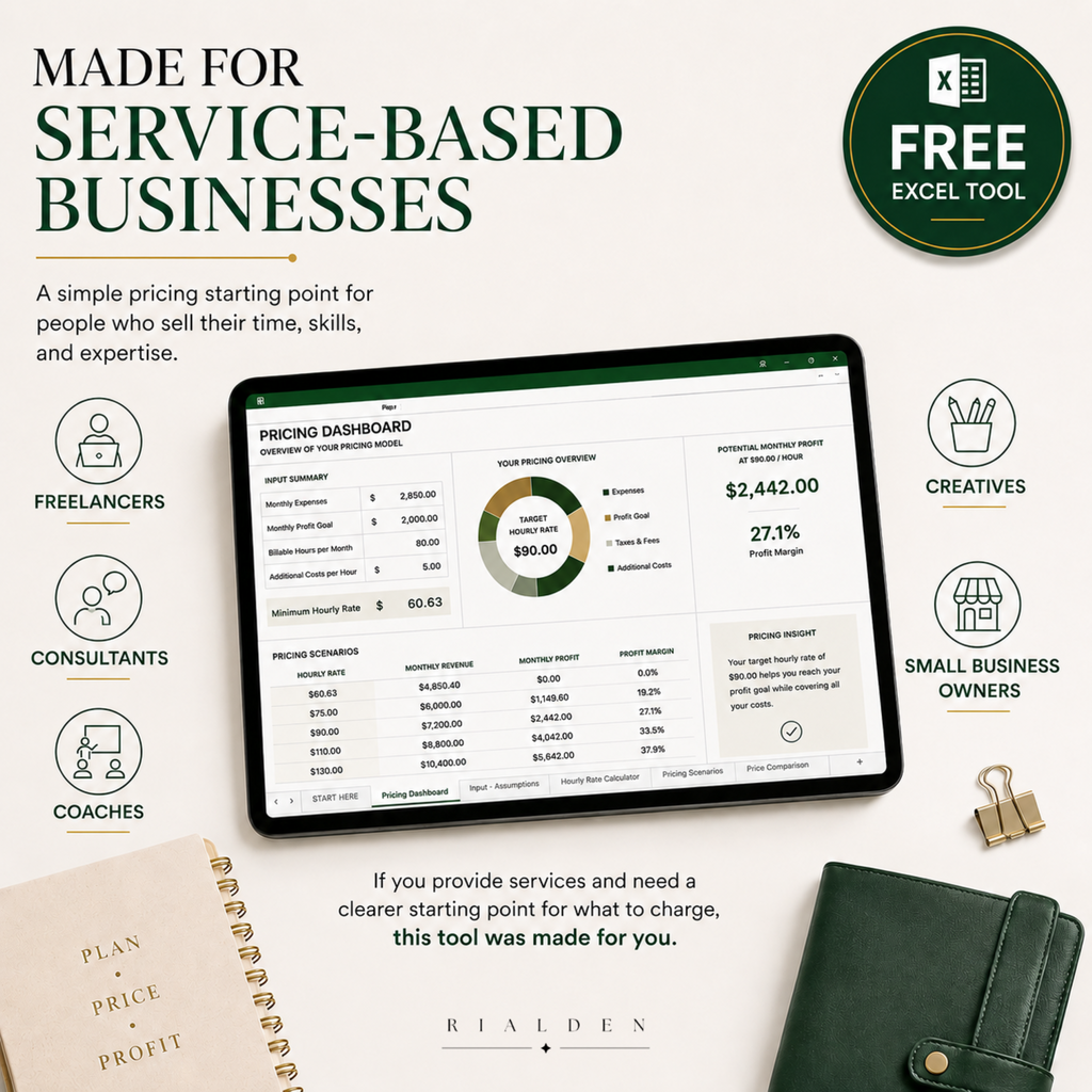 Free Pricing Calculator – Excel Pricing Starter Tool for Service Businesses