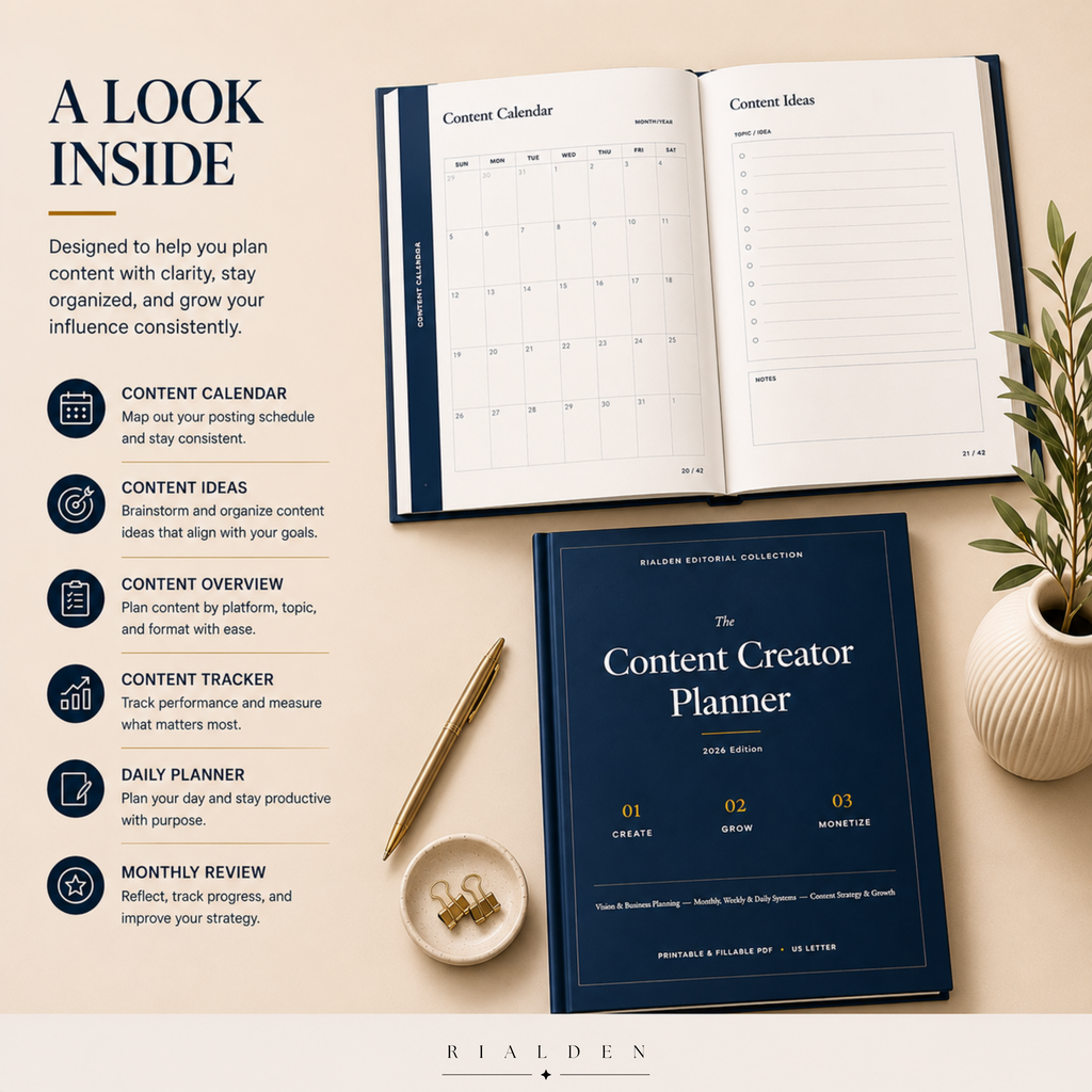 Content Creator Planner | Printable + Interactive Fillable PDF | Content Planning System