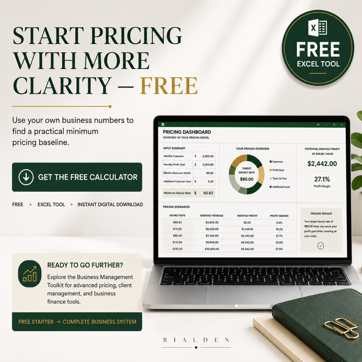 Free Pricing Calculator – Excel Pricing Starter Tool for Service Businesses