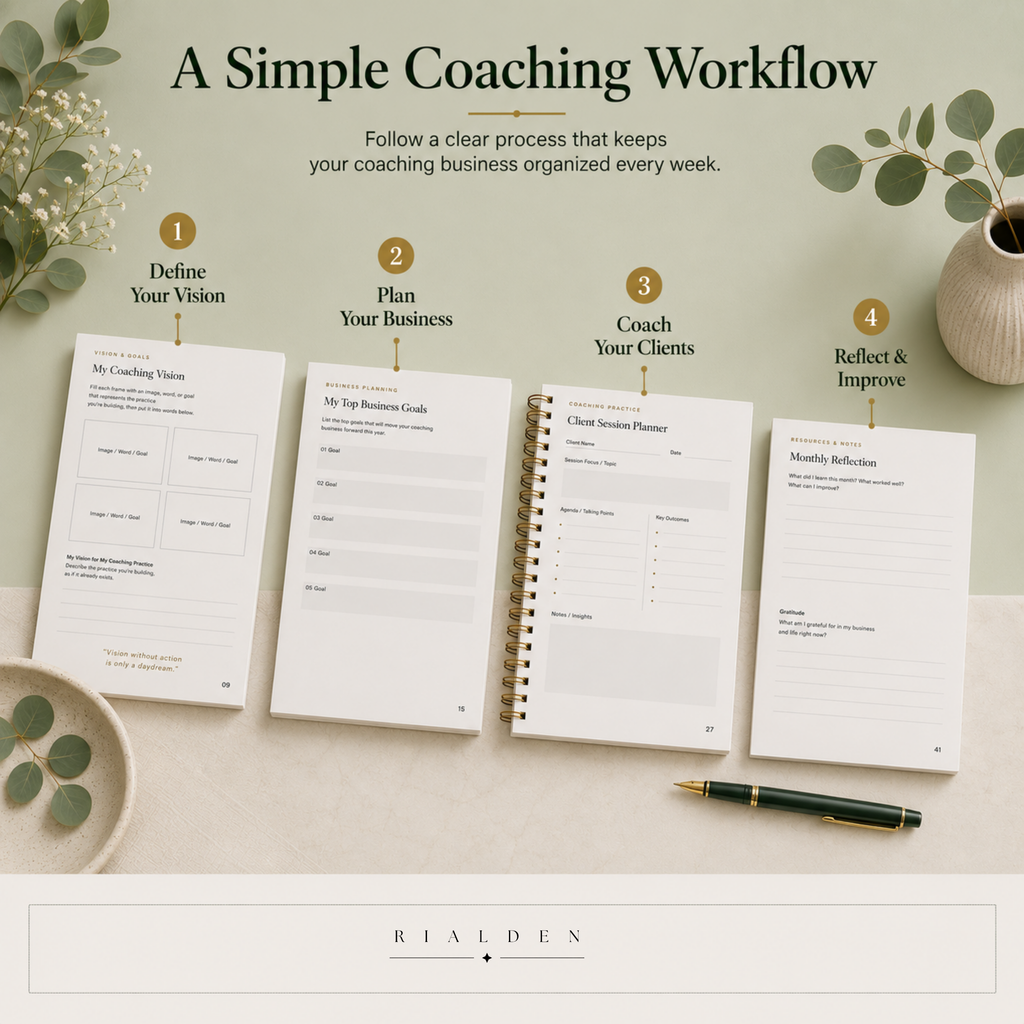 Coach Business & Goal Planner | Printable + Interactive Fillable PDF | Coaching Business Planner