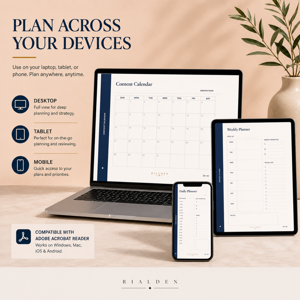 Content Creator Planner | Printable + Interactive Fillable PDF | Content Planning System