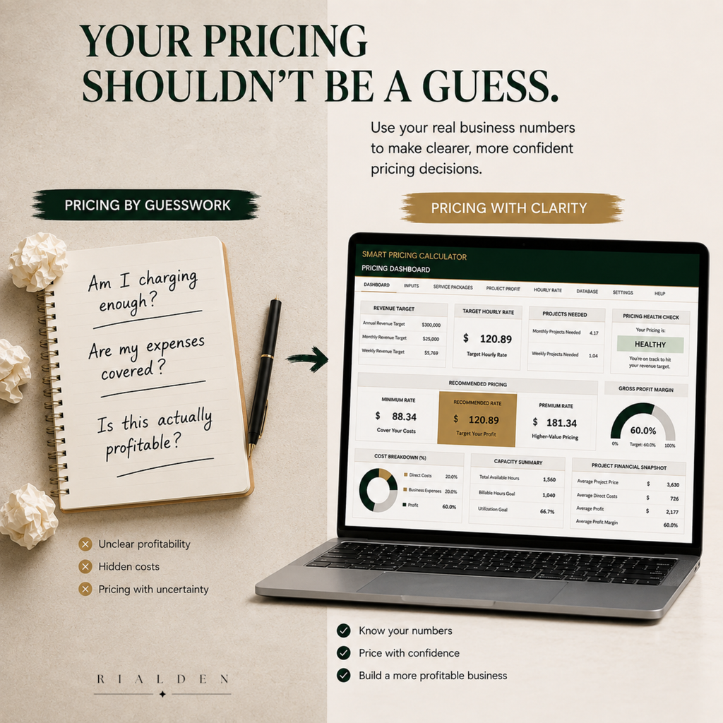 Smart Pricing Calculator | Excel Pricing & Profit Tool for Service Businesses