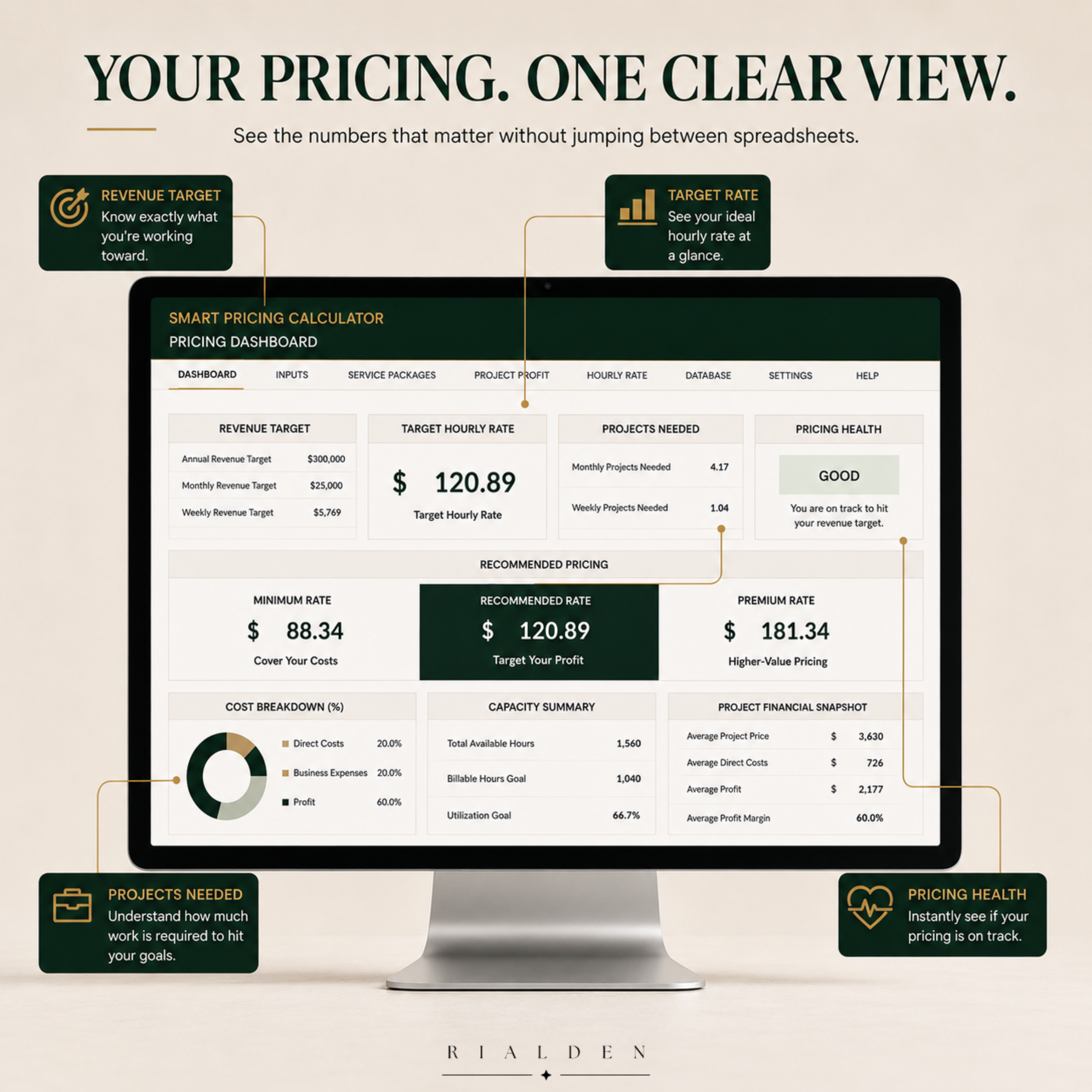 Smart Pricing Calculator | Excel Pricing & Profit Tool for Service Businesses