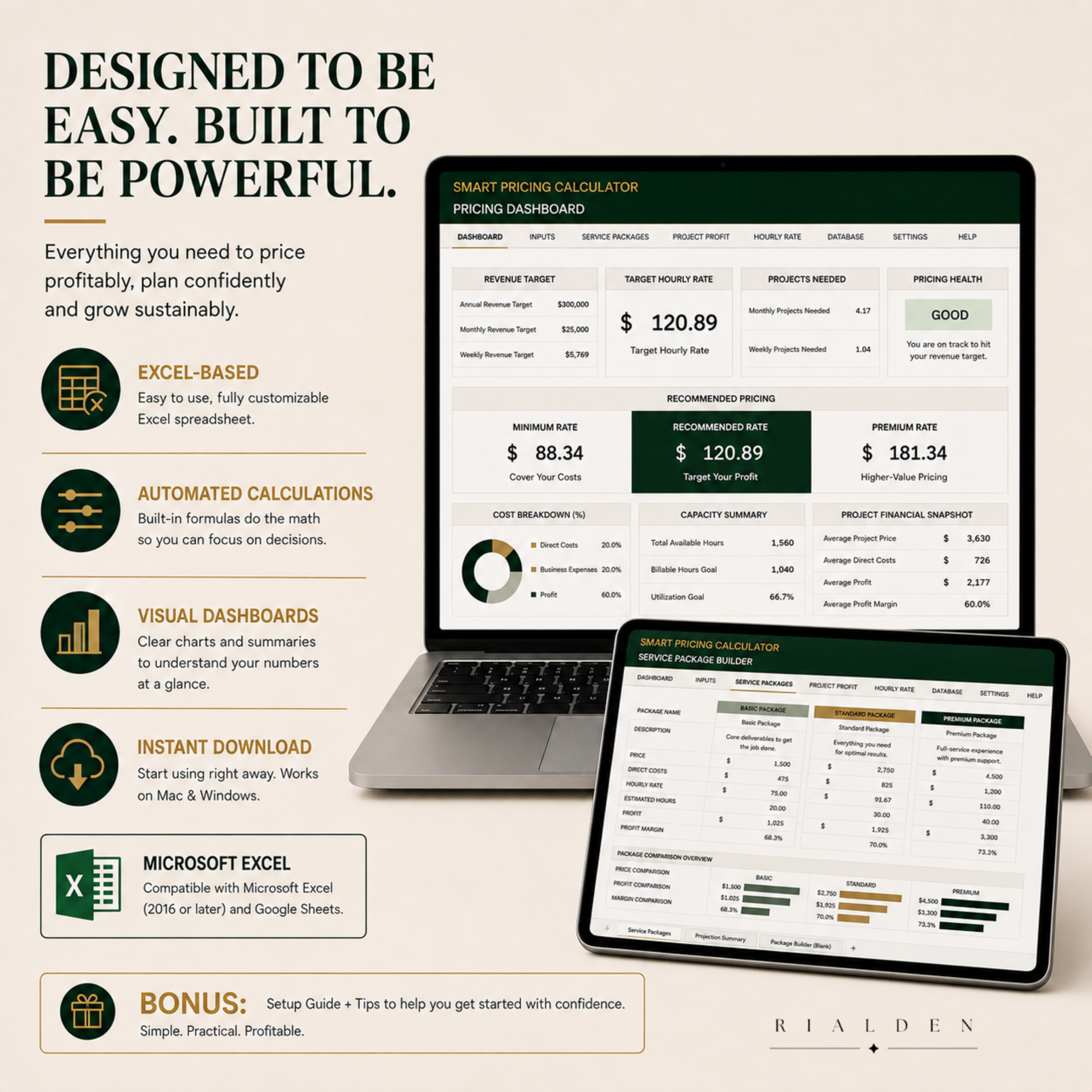 Smart Pricing Calculator | Excel Pricing & Profit Tool for Service Businesses