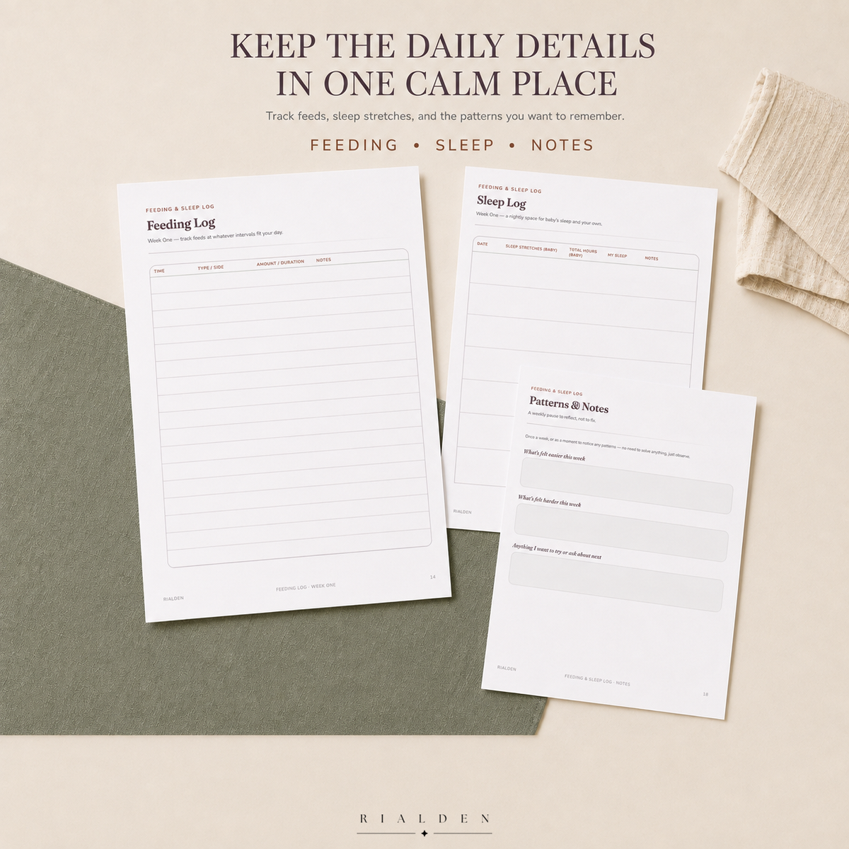 Bloom — Postpartum & Wellness Planner | Printable + Fillable PDF