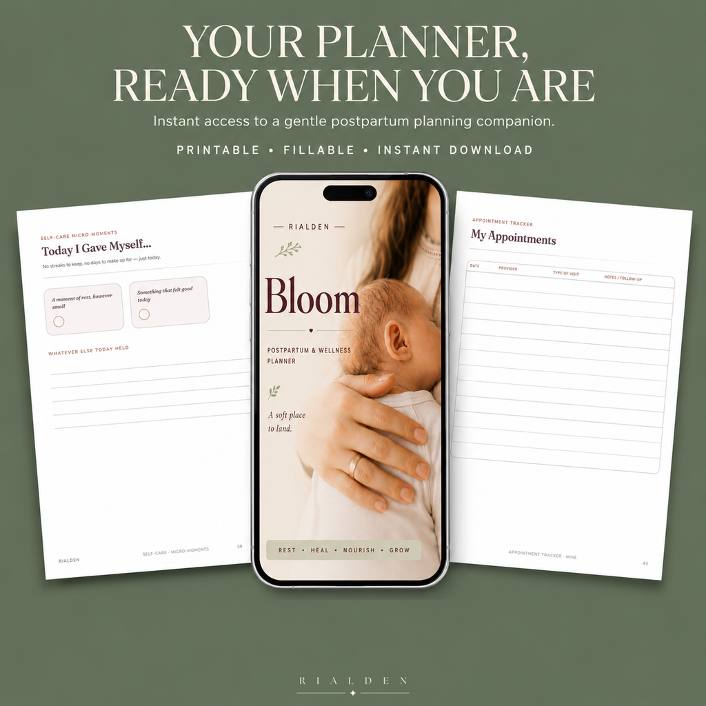 Bloom — Postpartum & Wellness Planner | Printable + Fillable PDF