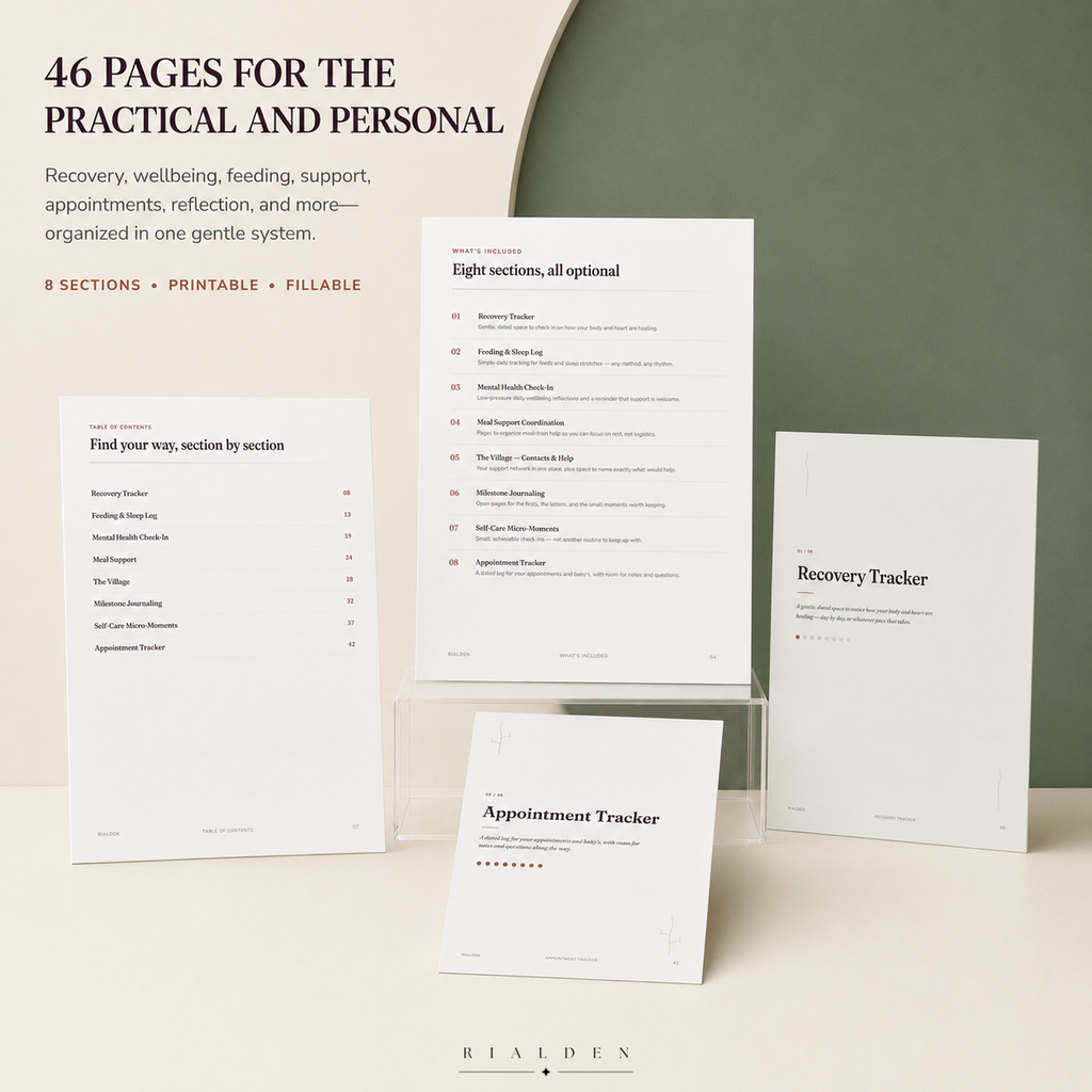Bloom — Postpartum & Wellness Planner | Printable + Fillable PDF