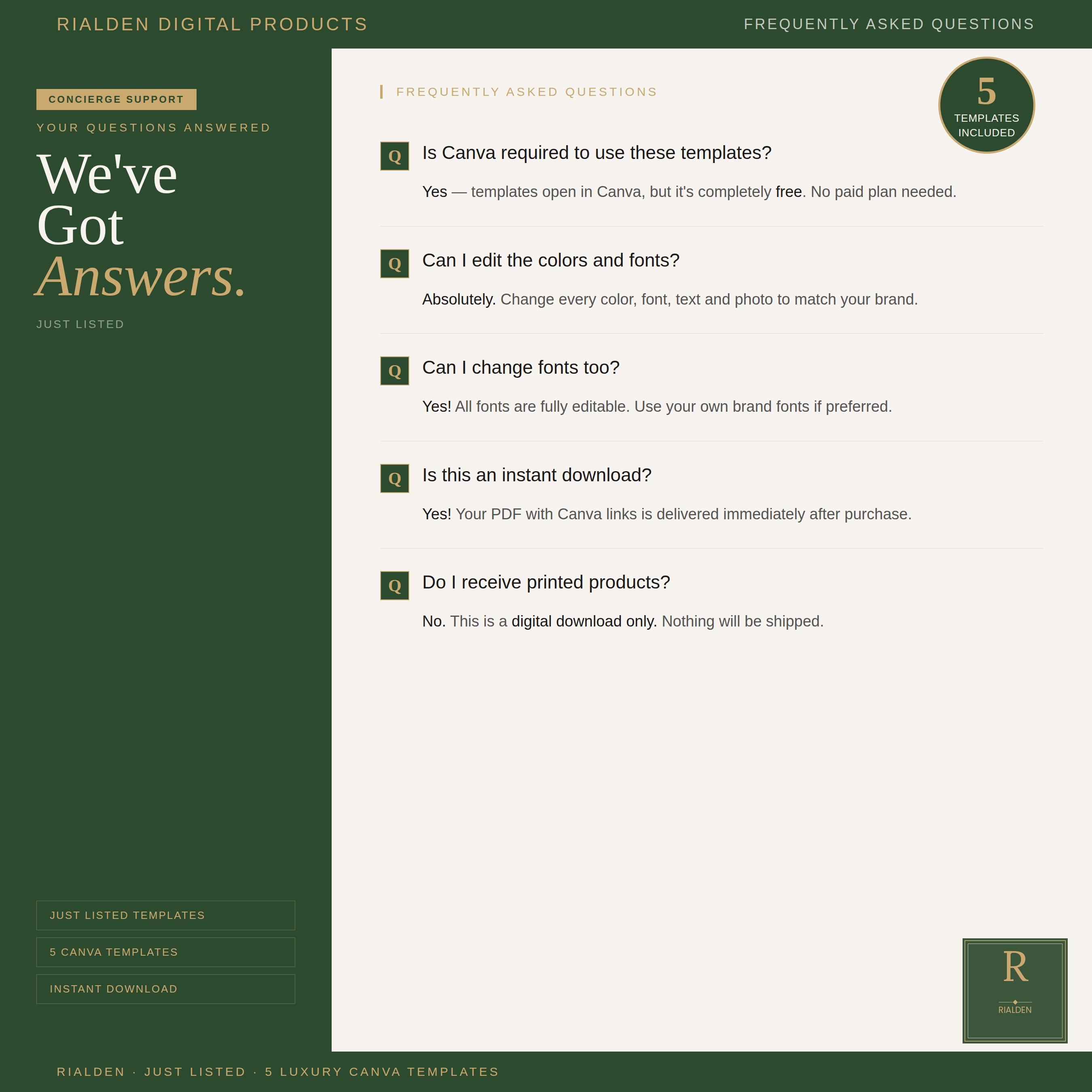 Just Listed Canva Template Bundle | 5 Luxury Real Estate Social Media Templates