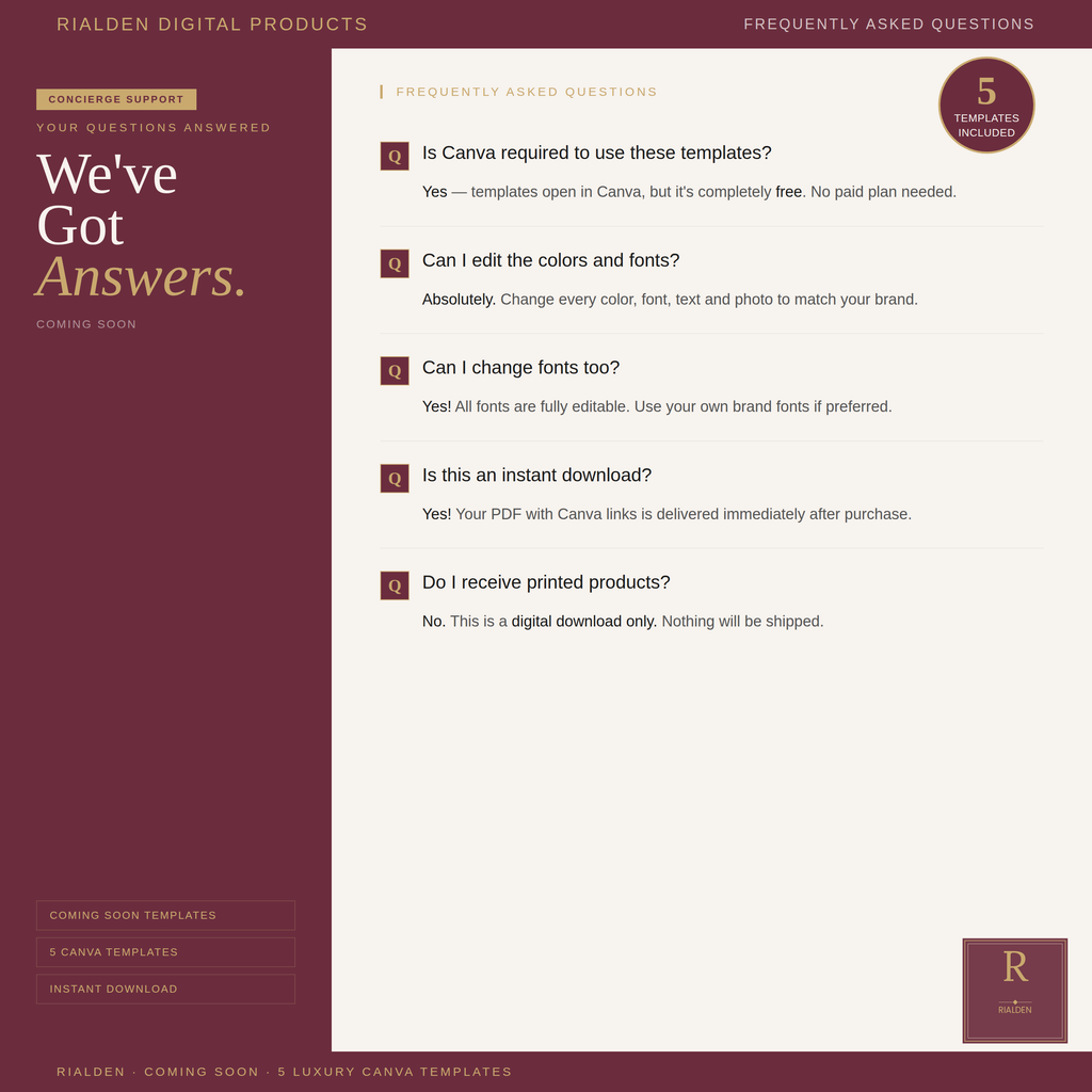 Coming Soon Canva Template Bundle | 5 Luxury Real Estate Social Media Templates