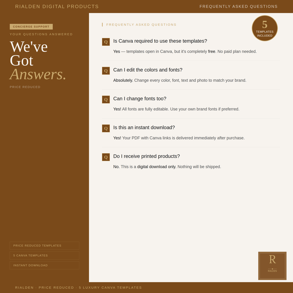 Price Reduced Canva Template Bundle | 5 Luxury Real Estate Social Media Templates