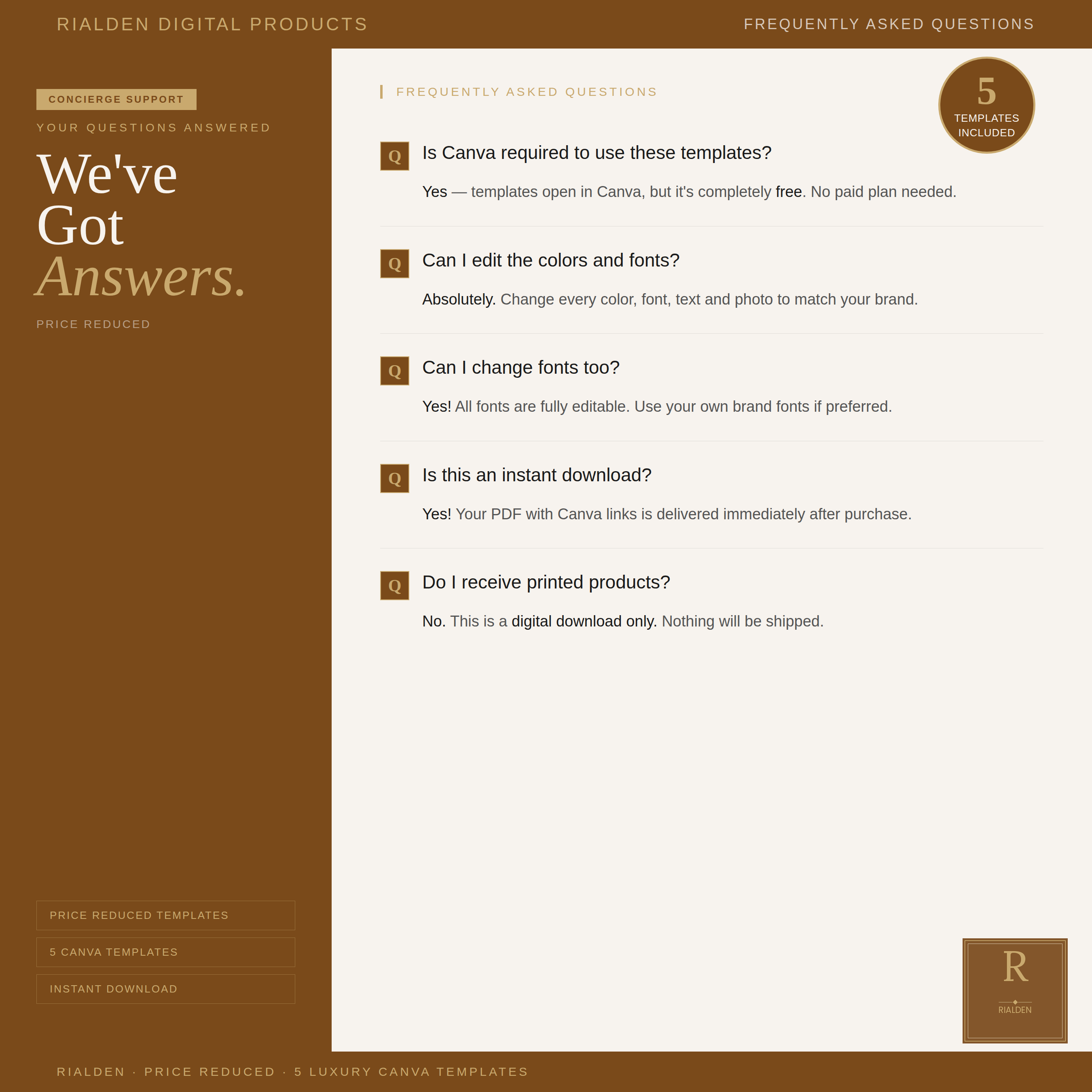 Price Reduced Canva Template Bundle | 5 Luxury Real Estate Social Media Templates