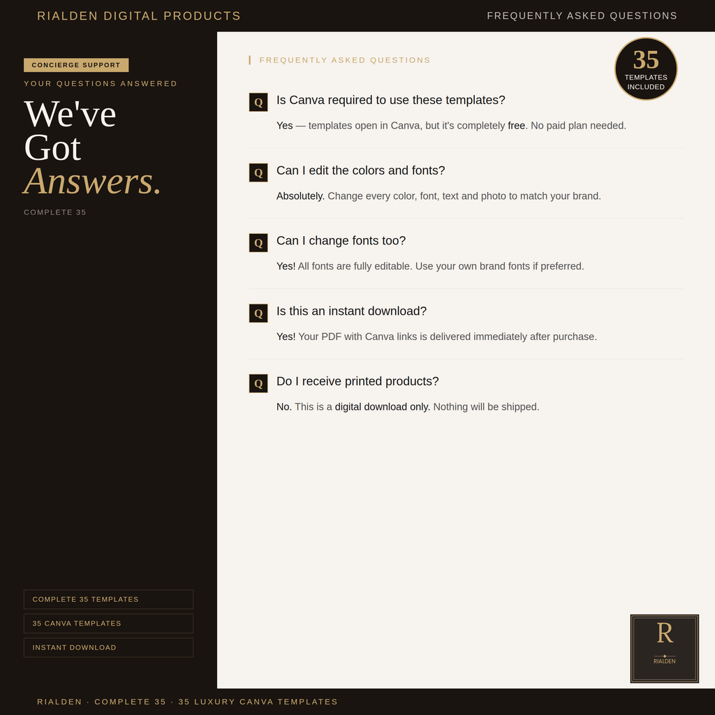 Real Estate Canva Template Bundle | 35 Luxury Social Media Templates