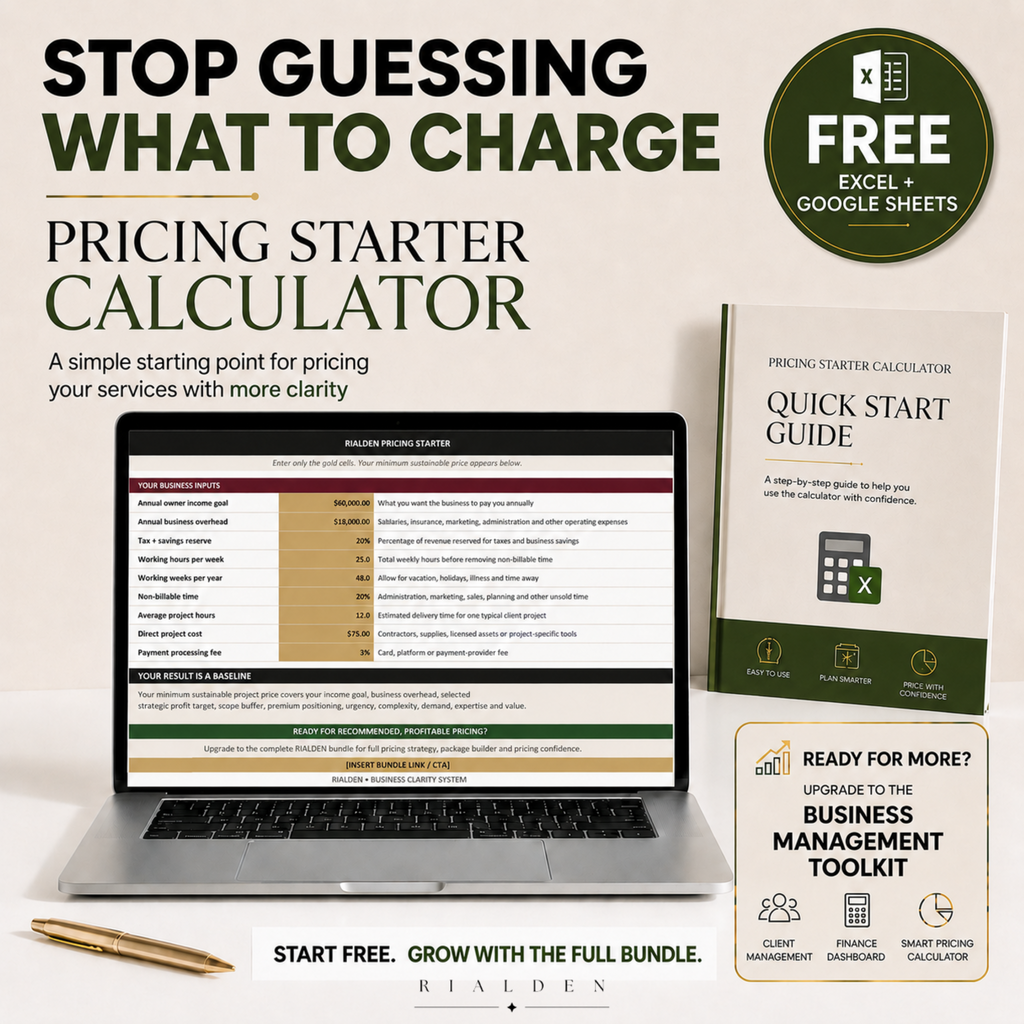 Free Pricing Calculator – Excel Pricing Starter Tool for Service Businesses
