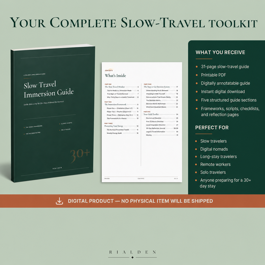 Slow Travel Immersion Guide — 30+ Day Long-Stay PDF
