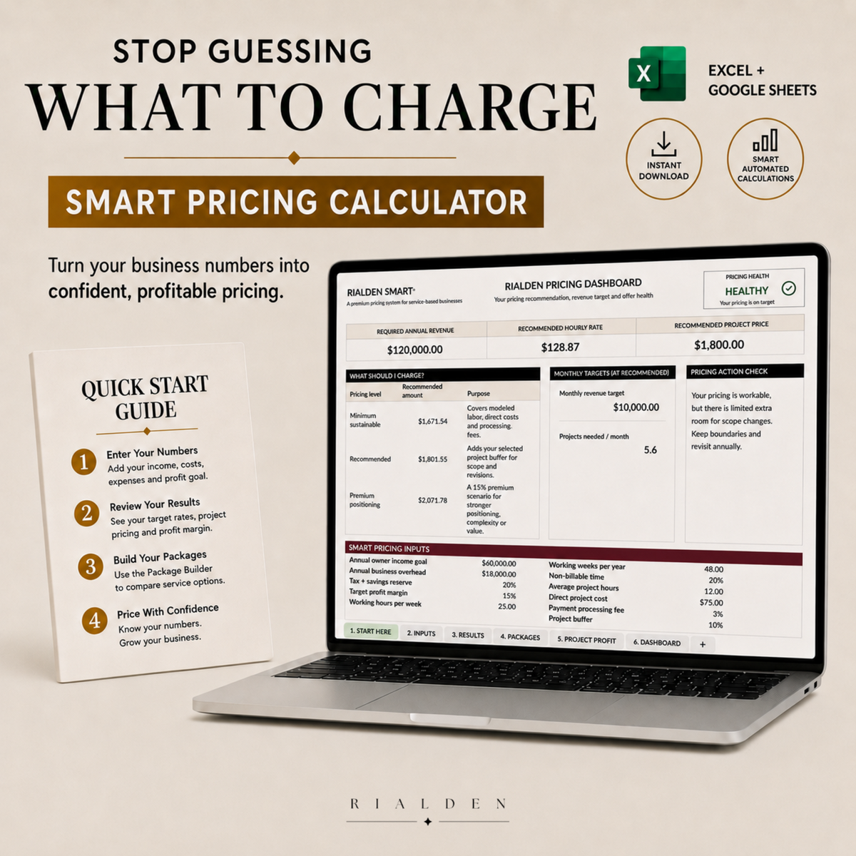 Smart Pricing Calculator – Excel Pricing & Profit Tool for Service Businesses