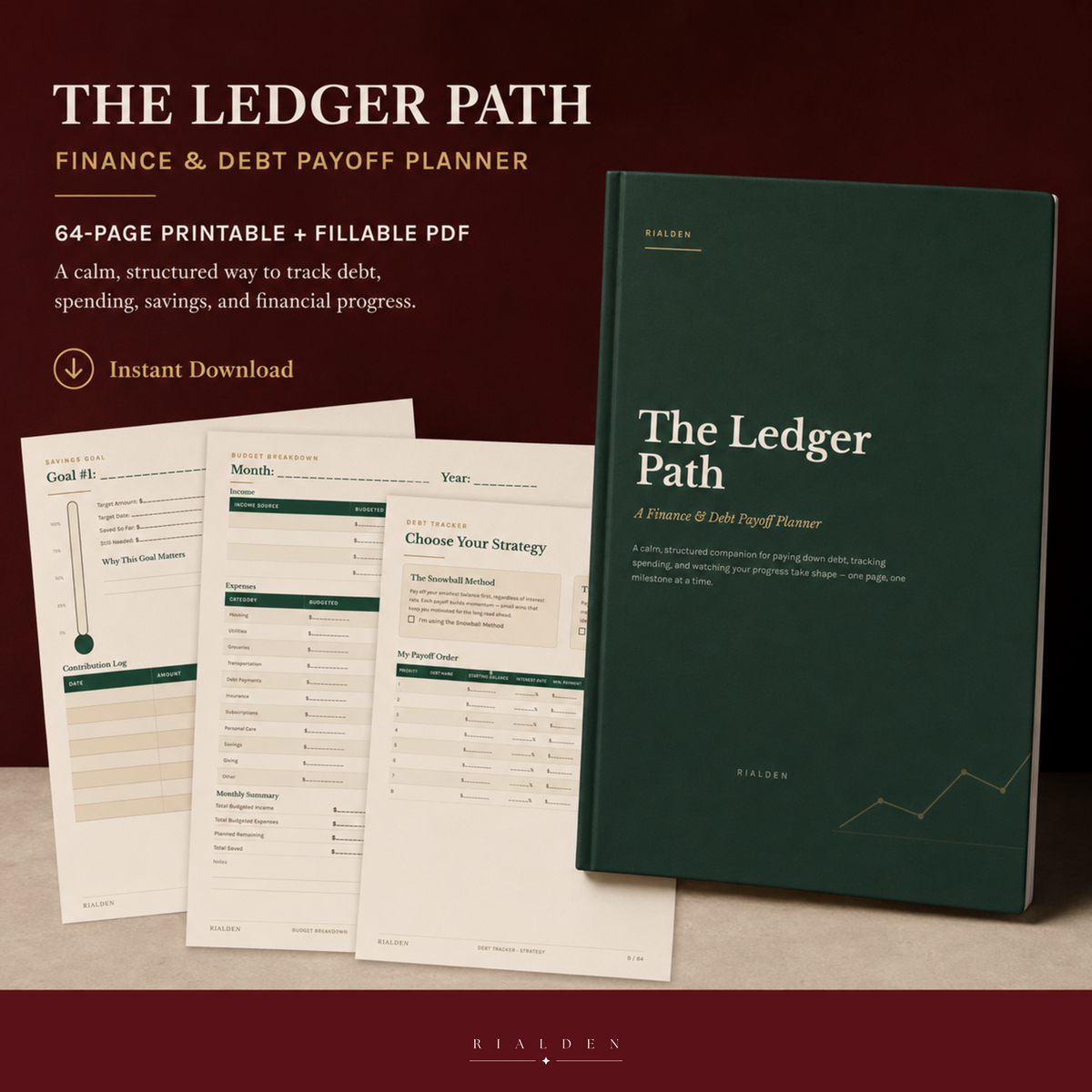 The Ledger Path — 12-Month Finance & Debt Payoff Planner