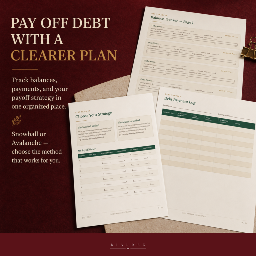 The Ledger Path — 12-Month Finance & Debt Payoff Planner