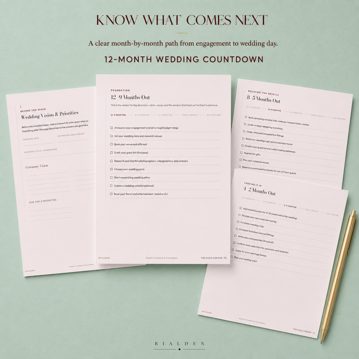 The Aisle Ledger — Wedding Planner | Printable + Fillable PDF