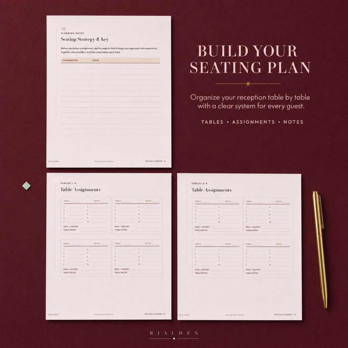 The Aisle Ledger — Wedding Planner | Printable + Fillable PDF